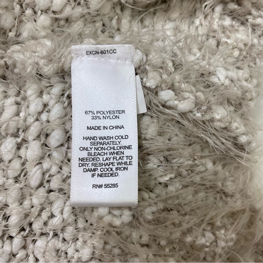 EXPRESS Fuzzy Beige Cardigan Sweater - Picture 4 of 5